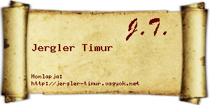 Jergler Timur névjegykártya